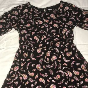 Old Navy Flower Black Dress